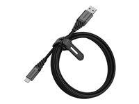 OtterBox Premium - Câble USB - 24 pin USB-C (M) pour USB (M) - USB 2.0 - 3 A - 2 m - noir cendre foncé 78-52665