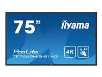 iiyama ProLite TE7568MIS-B1AG - Classe 75" (74.5" visualisable) écran DEL - communication interactive - avec écran tactile - 4K UHD (2160p) 3840 x 2160 - LED à éclairage direct - noir TE7568MIS-B1AG