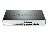 D-Link Web Smart DGS-1210-08P - Commutateur - Géré - 8 x 10/100/1000 (PoE) + 2 x Gigabit SFP - de bureau, Montable sur rack - PoE (45 W) DGS-1210-08P