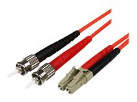 StarTech.com 10m Fiber Optic Cable - Multimode Duplex 50/125 - LSZH - LC/ST - OM2 - LC to ST Fiber Patch Cable - Cordon de raccordement - ST multi-mode (M) pour LC multi-mode (M) - 10 m - fibre optique - duplex - 50 / 125 microns - OM2 - moulé - orange - pour P/N: MCM1110MMLC 50FIBLCST10