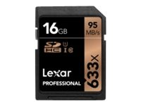 Lexar Professional - Carte mémoire flash - 16 Go - UHS-I U1 / Class10 - 633x - SDHC UHS-I LSD16GCB1NL633