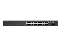 Dell Networking N2024P - Commutateur - C2+ - Géré - 24 x 10/100/1000 + 2 x 10 Gigabit SFP+ - flux d'air de l'avant vers l'arrière - Montable sur rack - PoE+ 210-ABNW
