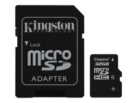 Kingston - Carte mémoire flash (adaptateur microSDHC - SD inclus(e)) - 32 Go - Class 4 - micro SDHC SDC4/32GB