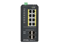 Zyxel RGS200-12P - Commutateur - Géré - 8 x 10/100/1000 (PoE+) + 4 x SFP - Montable sur rack, Montage sur rail DIN - PoE+ (240 W) - Tension CC ZY-RGS20012P