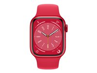 Apple Watch Series 8 (GPS) - (PRODUCT) RED - 45 mm - aluminium rouge - montre intelligente avec bande sport - fluoroélastomère - rouge - taille du bracelet : Normal - 32 Go - Wi-Fi, Bluetooth - 38.8 g MNP43NF/A