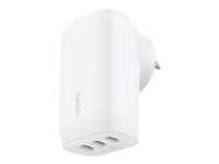 Belkin BOOST CHARGE - Adaptateur secteur - technologie PPS - 67 Watt - 3.25 A - Fast Charge, PD 3.0, Power Delivery 3.1 - 3 connecteurs de sortie (24 pin USB-C) - blanc WCC002VFWH