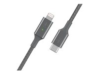 Belkin BOOST CHARGE Smart - Câble Lightning - 24 pin USB-C mâle pour Lightning mâle - 1.2 m - gris - Prise en charge de Power Delivery CAA006BT04GR