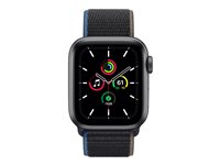 Apple Watch SE (GPS + Cellular) - 40 mm - espace gris en aluminium - montre intelligente avec boucle sport - nylon tissé - charbon de bois - taille du poignet : 130-200 mm - 32 Go - Wi-Fi, Bluetooth - 4G - 30.68 g MYEL2NF/A