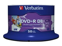 Verbatim - 50 x DVD+R DL - 8.5 Go 8x - surface imprimable par jet d'encre - spindle 43703