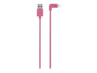 Belkin - Câble Lightning - Lightning (M) pour USB (M) - 1.22 m - rose - connecteur à 90° - pour Apple iPad/iPhone/iPod (Lightning) F8J147BT04-PNK