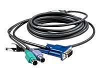 Avocent - Câble clavier / vidéo / souris (KVM) - PS/2, HD-15 (VGA) (M) pour RJ-45 (M) - 4.6 m - pour AutoView 1400, 1500, 2000, 2020, 2030, AV3108, AV3216 PS2IAC-15