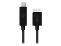 Belkin - Câble USB - USB-C (M) reversible pour Micro-USB Type B (M) - USB 3.1 - 3 A - 91.4 cm - noir F2CU031BT1M-BLK