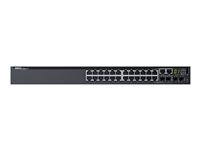 Dell Networking S3124 - Commutateur - C3 - Géré - 24 x 10/100/1000 + 2 x 10 Gigabit SFP+ + 2 x SFP Gigabit combiné - flux d'air de l'avant vers l'arrière - Montable sur rack - Dell Smart Value 210-AIMQ