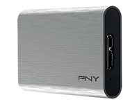 PNY ELITE - SSD - 960 Go - externe (portable) - USB 3.1 Gen 1 - argent brossé PSD1CS1050S-960-RB