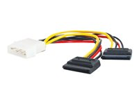 C2G Serial ATA (SATA) Dual Power Splitter Cable - Répartiteur d'alimentation - alimentation interne 4 plots (M) pour alimentation SATA (M) - 15 cm - noir 81854