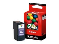 Lexmark Cartridge No. 24A - Couleur (cyan, magenta, jaune) - originale - cartouche d'encre - pour Lexmark X3430, X3530, X3550, X4530, X4550, X4550 Business Edition, Z1410, Z1420 18C1624E