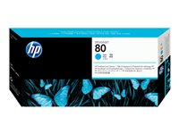 HP 80 - 17 ml - cyan - tête d'impression avec nettoyeur - pour DesignJet 1050c, 1050c plus, 1055cm, 1055cm plus C4821A