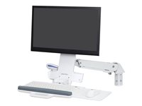 Ergotron Sit-Stand Combo - Kit de montage (bras articulé, tiroir à clavier) - pour écran LCD/équipement PC - aluminium, plastique haute qualité - blanc - Taille d'écran : jusqu'à 24 pouces - montable sur mur 45-266-216