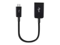 Belkin On-The-Go - Adaptateur USB - Micro-USB Type A (M) pour USB (F) - 12 cm - noir F2CU014BTBLK