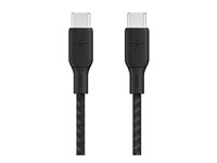 Belkin BOOST CHARGE - Câble USB - 24 pin USB-C (M) pour 24 pin USB-C (M) - 2 m - noir - pour Apple 10.9-inch iPad Air; Google Pixel 4a, 5, 6; Samsung Galaxy Note20, S21, S21 5G, S22 CAB014BT2MBK