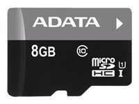 ADATA Premier - Carte mémoire flash - 8 Go - UHS Class 1 / Class10 - microSDHC UHS-I AUSDH8GUICL10-R