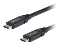 StarTech.com Câble USB-C vers USB-C avec Power Delivery 5A de 1 m - Cordon USB 2.0 Type-C certifié USB-IF - Noir - Câble USB - 24 pin USB-C (M) pour 24 pin USB-C (M) - Thunderbolt 3 / USB 2.0 - 5 A - 1 m - noir USB2C5C1M