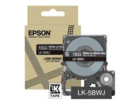 Epson LabelWorks LK-5BWJ - Blanc sur noir mat - rouleau (1,8 cm x 8 m) 1 cassette(s) boîte de suspension - cartouche de bande - pour LabelWorks LW-C410, LW-C610 C53S672083