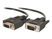 C2G Extension Cable - Rallonge de câble série - DB-9 (M) pour DB-9 (F) - 10 m - moulé, vis moletées - noir 81381