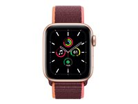 Apple Watch SE (GPS + Cellular) - 40 mm - or-aluminium - montre intelligente avec boucle sport - nylon - lie-de-vin - taille du poignet : 130-200 mm - 32 Go - Wi-Fi, Bluetooth - 4G - 30.68 g MYEJ2NF/A