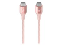 Belkin MIXIT DuraTek - Câble USB - USB-C (M) pour USB-C (M) - 3 A - 1.22 m - rose gold F2CU050BT04-C00