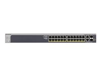 NETGEAR Smart S3300-28X-PoE+ - Commutateur - intelligent - 24 x 10/100/1000 (PoE+) + 2 x 10Gb Ethernet + 2 x Ethernet 10 Go SFP+ - Montable sur rack - PoE+ (195 W) - AC 100/230 V GS728TXP-100NES