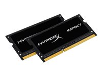 HyperX Impact Black Series - DDR3L - kit - 16 Go: 2 x 8 Go - SO DIMM 204 broches - 1866 MHz / PC3L-14900 - CL11 - 1.35 / 1.5 V - mémoire sans tampon - non ECC HX318LS11IBK2/16