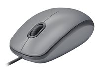 Logitech M110 Silent - Souris - droitiers et gauchers - optique - 3 boutons - filaire - USB - gris intermédiaire 910-005490