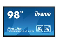 iiyama ProLite TE9803MIS-B1AG - Classe de diagonale 98" (97.5" visualisable) écran LCD rétro-éclairé par LED - interactive - avec lecteur de média intégré et écran tactile (multipoint) - Android - 4K UHD (2160p) 3840 x 2160 - LED à éclairage direct - noir mat TE9803MIS-B1AG