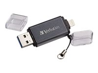Verbatim Store 'n' Go Dual USB Flash Drive for Lightning Devices - Clé USB - 64 Go - USB 3.0 / Lightning - graphite - pour Apple 10.2-inch iPad; 10.5-inch iPad Air; iPad mini 5; iPhone 11, 8, X, XR, XS, XS Max 49301