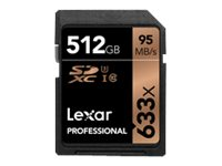 Lexar Professional - Carte mémoire flash - 512 Go - UHS Class 3 / Class10 - 633x - SDXC UHS-I LSD512CBNL633