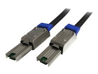 StarTech.com Câble externe SAS (Serial Attached SCSI) de 3 m - Mini SAS - Cordon SAS SFF-8088 vers SFF-8088 - Conforme TAA - Câble externe SAS - Conformité TAA - SAS 6Gbit/s - 4 voies - 4 SAS mini multivoies blindés 26 broches (SFF-8088) (P) pour 4 SAS mini multivoies blindés 26 broches (SFF-8088) (P) - 3 m - verrouillé - noir ISAS88883