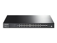 TP-Link JetStream T3700G-28TQ - Commutateur - C3 - Géré - 24 x 10/100/1000 + 4 x SFP Gigabit combiné + 2 x 10 Gigabit SFP+ - de bureau, Montable sur rack T3700G-28TQ