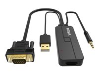 VISION Professional - Adaptateur vidéo - USB, HD-15 (VGA), mini-phone stereo 3.5 mm mâle pour HDMI femelle - noir - support 1080p TC-VGAHDMI/BL