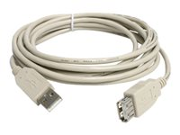StarTech.com Câble d'extension USB 2.0 de 3 m - Rallonge / Prolongateur USB A vers A - M/F - Beige - Rallonge de câble USB - USB (M) pour USB (F) - 3.1 m - moulé - beige - pour P/N: RKCONS1901GB, UUSBOTG USBEXTAA10