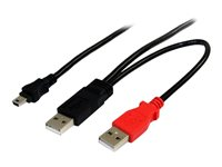 StarTech.com Câble USB 2.0 en Y A vers Mini B de 1,8 m - Cordon USB pour disque dur externe - 2x USB A (M) vers 1x USB Mini B (M) - Câble USB - USB (M) pour mini USB type B (M) - USB 2.0 - 1.8 m - noir - pour P/N: SAT1810U2, SLMSOPTB, PEXUSB7LP USB2HABMY6