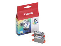 Canon BCI-15 Colour Twin Pack - Pack de 2 - 7.5 ml - couleur (cyan, magenta, jaune) - original - réservoir d'encre - pour i70, 80 8191A002
