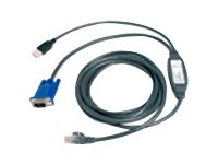 Avocent - Câble vidéo / USB - USB, HD-15 (VGA) pour RJ-45 (M) - 2.13 m - actif - pour AutoView AV3108, AV3216 USBIAC-7