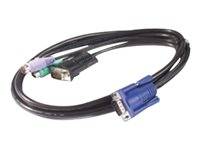 APC - Câble clavier / vidéo / souris (KVM) - PS/2, HD-15 (VGA) (M) pour HD-15 (VGA) (M) - 91 cm - pour P/N: AP5201, AP5202, AP5808, AP5816, KVM1116R AP5264