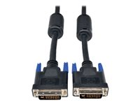 Tripp Lite 15ft DVI Dual Link Digital / Analog Monitor Cable DVI-I M/M 15' - Câble DVI - liaison double - DVI-D (M) pour DVI-D (M) - 4.57 m - moulé, vis moletées - noir P560-015-DLI