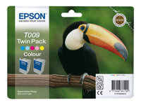 Epson T009 Twin Pack - Pack de 2 - 66 ml - couleur (cyan, magenta, jaune, cyan clair, magenta clair) - originale - blister - cartouche d'encre - pour Stylus Photo 1270, 1280, 1290, 1290 PS, 1290 Silver, 1290S, 900 C13T00940210