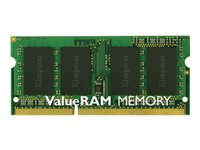 Kingston ValueRAM - DDR3 - module - 4 Go - SO DIMM 204 broches - 1333 MHz / PC3-10600 - CL9 - 1.5 V - mémoire sans tampon - non ECC KVR13S9S8/4