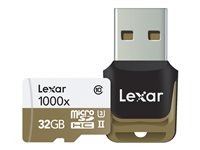 Lexar Professional - Carte mémoire flash - 32 Go - UHS Class 3 / Class10 - 1000x - microSDHC UHS-II LSDMI32GCBNL1000R
