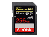SanDisk Extreme Pro - Carte mémoire flash - 256 Go - Video Class V30 / UHS Class 3 / Class10 - SDXC UHS-I SDSDXXG-256G-GN4IN
