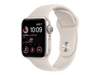 Apple Watch SE (GPS) - 2e génération - 40 mm - aluminium droit - montre intelligente avec bande sport - fluoroélastomère - droit - taille du bracelet : Normal - 32 Go - Wi-Fi, Bluetooth - 26.4 g MNJP3NF/A